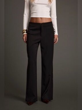 12th TRIBE Women's Black Wide-Leg Dress Pants - Classic Tailored Style - Size XL